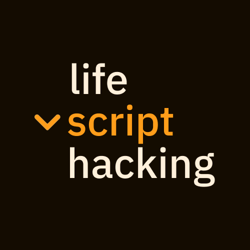 Life Script Hacking methodology logo three block system root realization